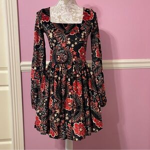 Blackmilk pokemon ho oh bird japan dress lolita goth gothic floral velvet